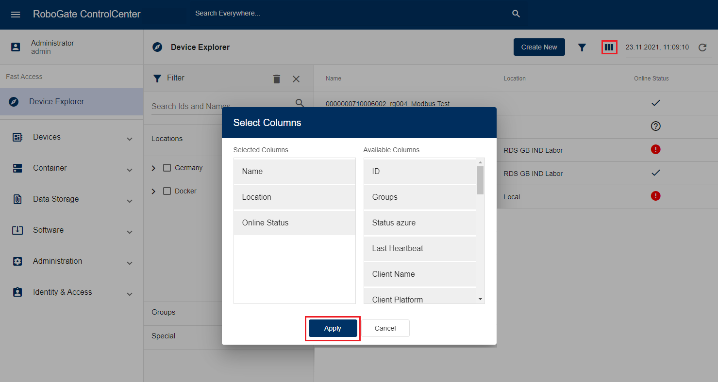 explorer select columns