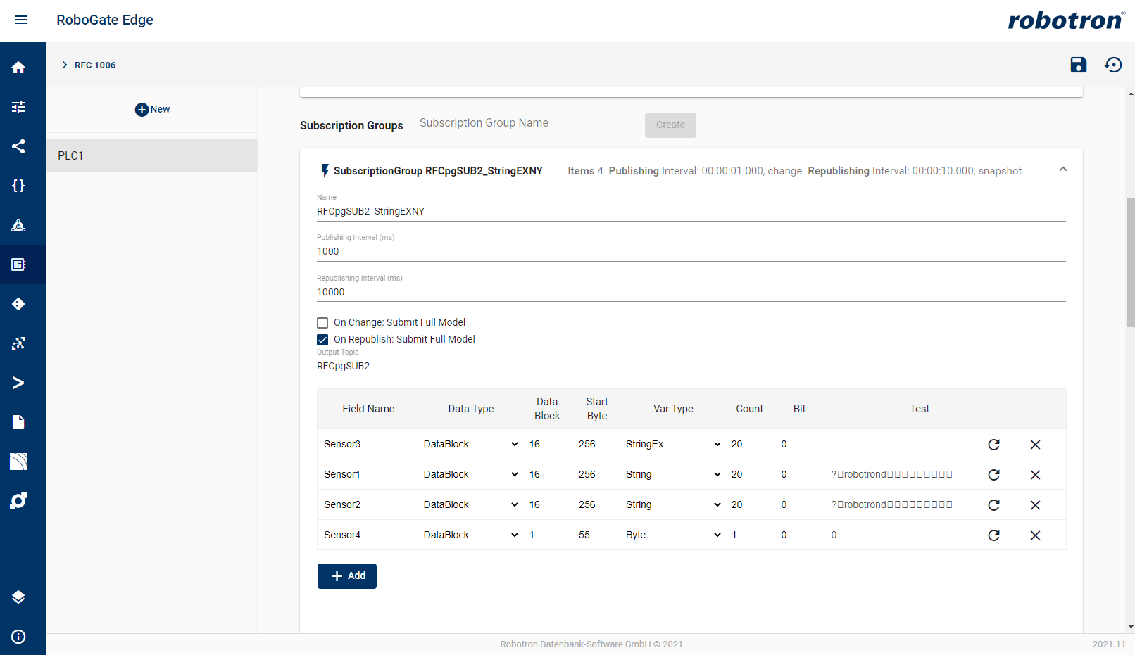 rfc configSubscriptiongroup