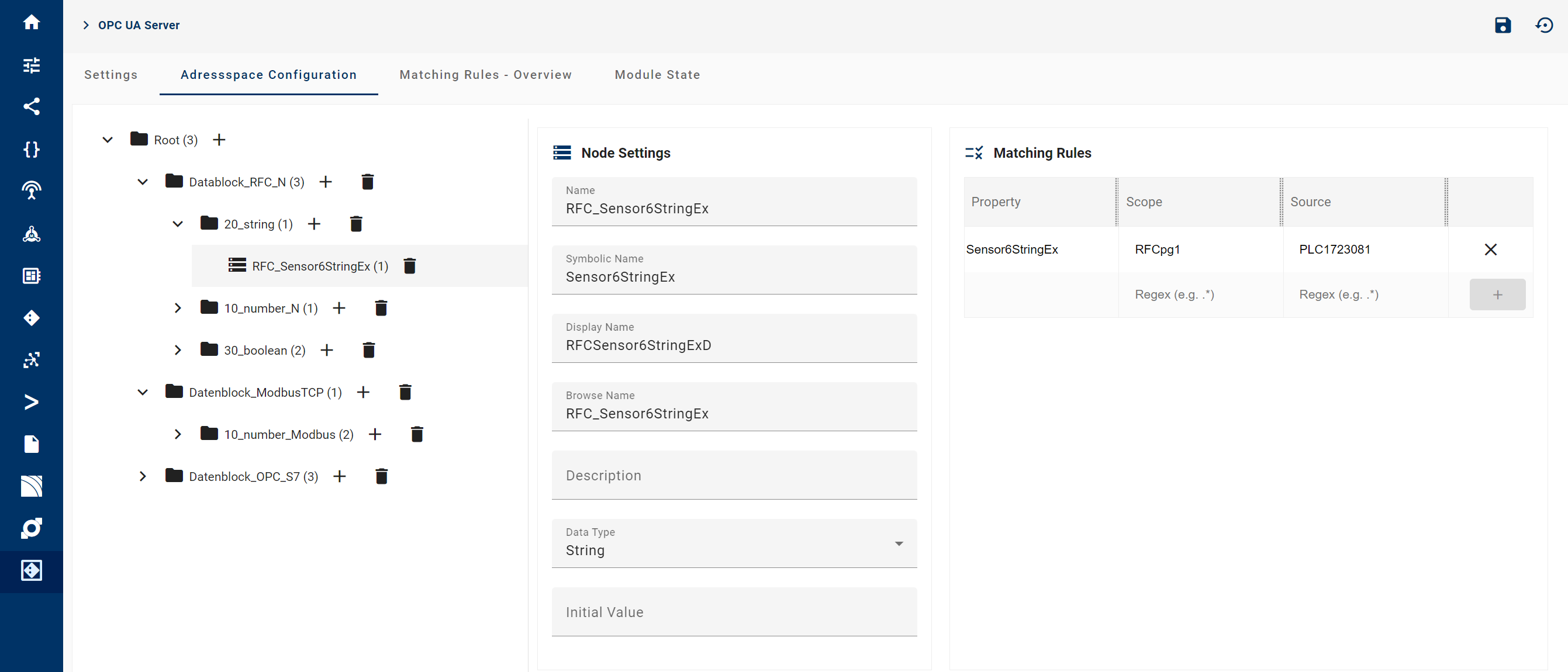 opcua server adressspace node