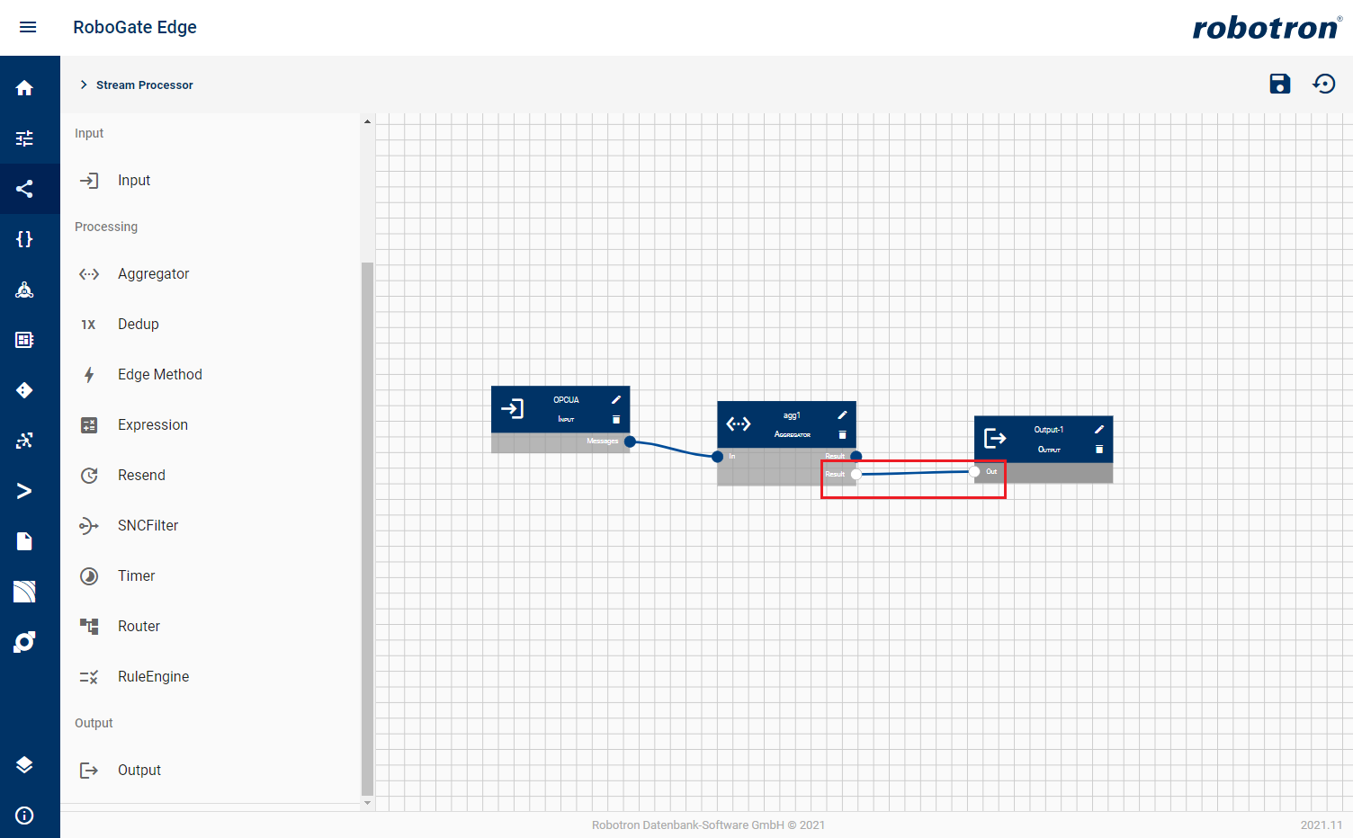 streamprocessor output block connect