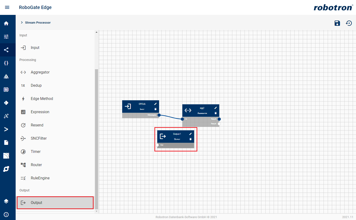 streamprocessor output block