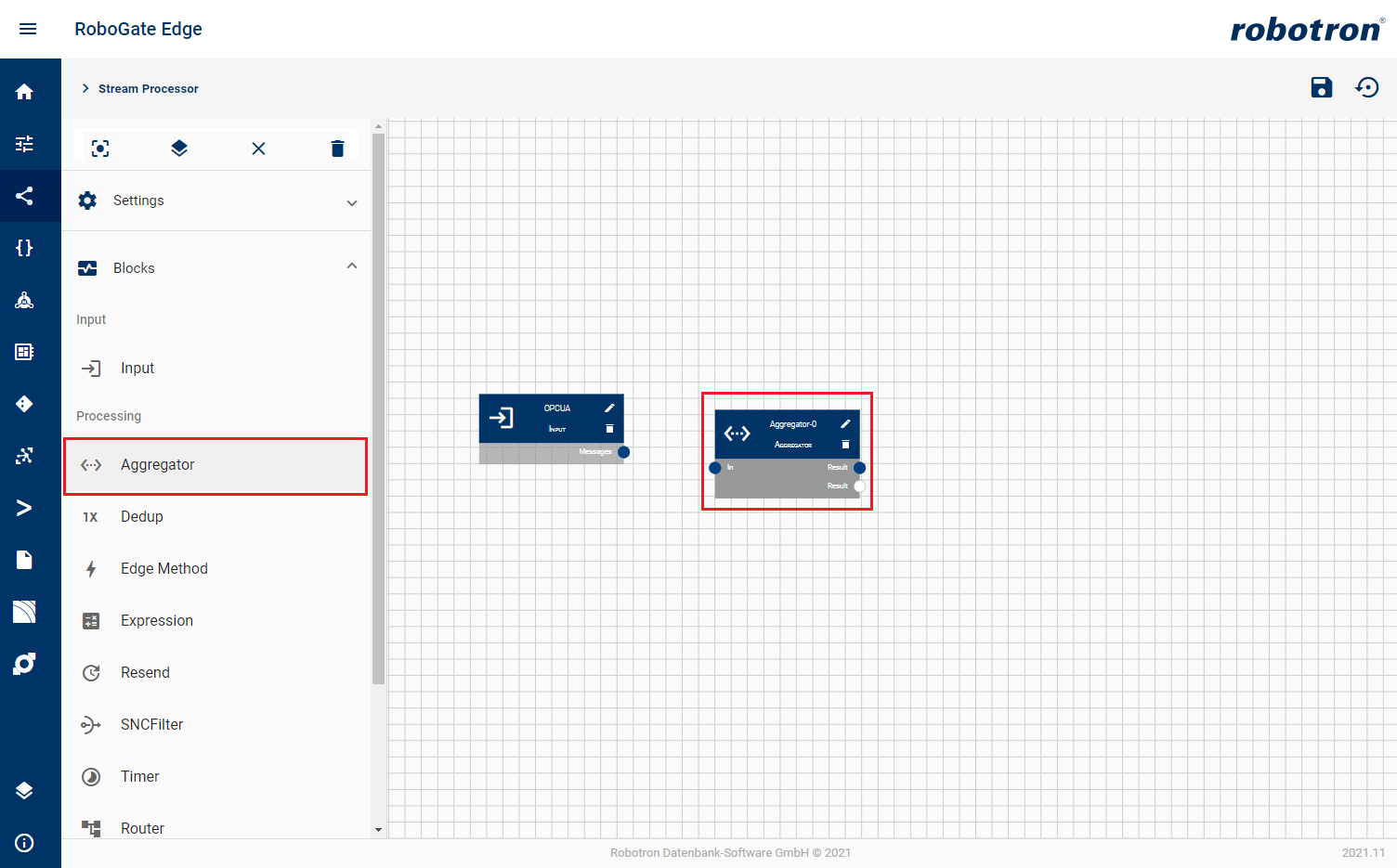 streamprocessor processing block aggregator